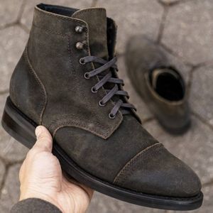 Thursday Boot Co Men's Captain Lace-up Boot Dark Olive Suede Size 9.5